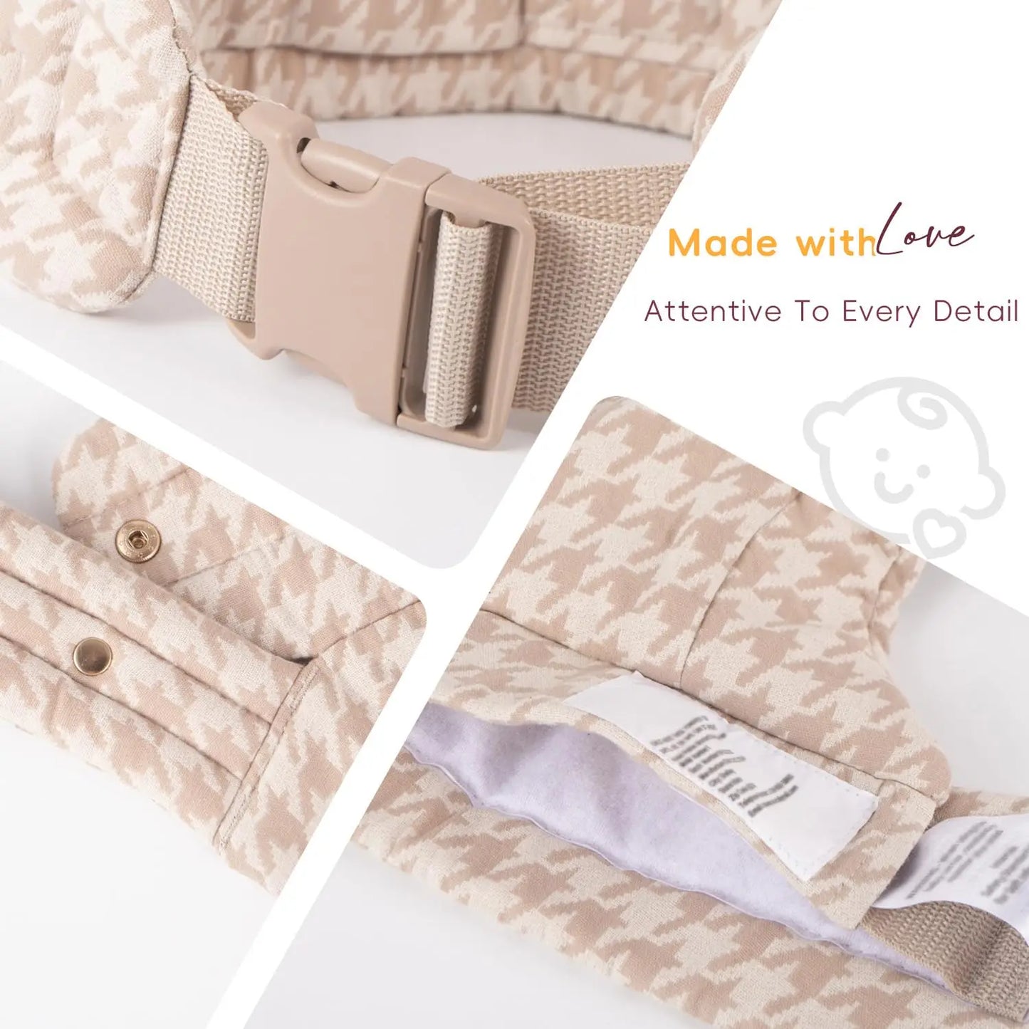 Soft Houndstooth Baby Carrier